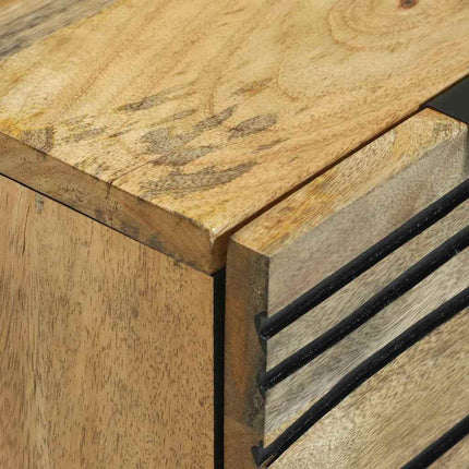 Skänksats 2 pcs Naturfärg 120 x 33,5 x 75 cm Massivt mangoträ