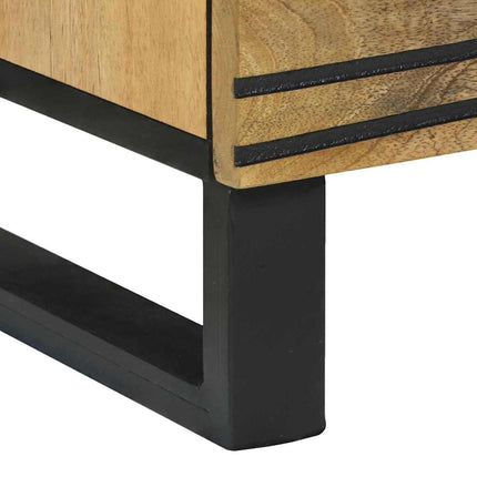 Skänksats 2 pcs Naturfärg 120 x 33,5 x 75 cm Massivt mangoträ