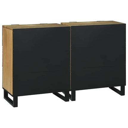Skänksats 2 pcs Naturfärg 120 x 33,5 x 75 cm Massivt mangoträ