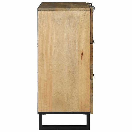Skänksats 2 pcs Naturfärg 120 x 33,5 x 75 cm Massivt mangoträ