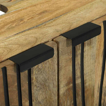 Badrumsskåpsset 2 pcs Naturlig Massivt mangoträ