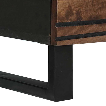 Skänksats 2 pcs Valnöt 120 x 33,5 x 75 cm Massivt mangoträ