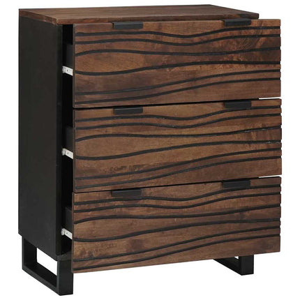 Skänksats 2 pcs Valnöt 120 x 33,5 x 75 cm Massivt mangoträ