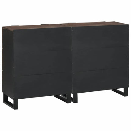 Skänksats 2 pcs Valnöt 120 x 33,5 x 75 cm Massivt mangoträ