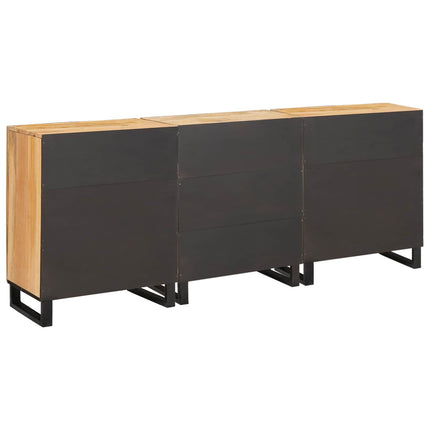 Sideboard 3 pcs Brun 180 x 33 x 75 cm Massivt mangoträ