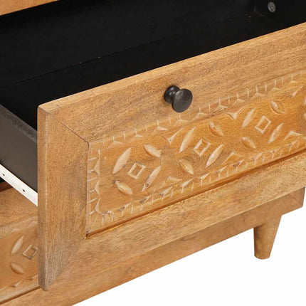 Sideboard 2 st 120 x 33,5 x 75 cm massivt mangoträ Brun