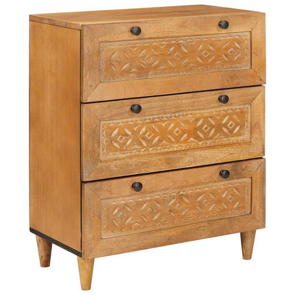 Sideboard 3 st 180 x 33,5 x 75 cm massivt mangoträ Brun