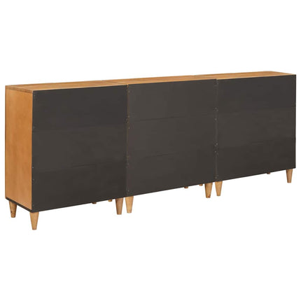 Sideboard 3 st 180 x 33,5 x 75 cm massivt mangoträ Brun