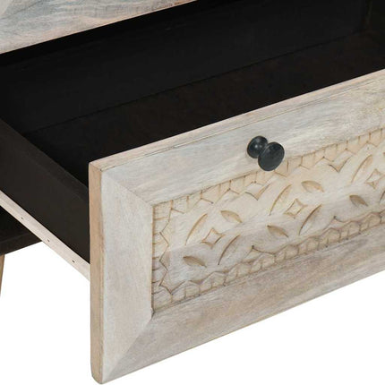 Sideboard 2 pcs Vit 120 x 33,5 x 75 cm massivt mangoträ