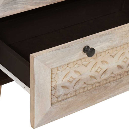 Sideboard 3 pcs Vit 180 x 33,5 x 75 cm massivt mangoträ