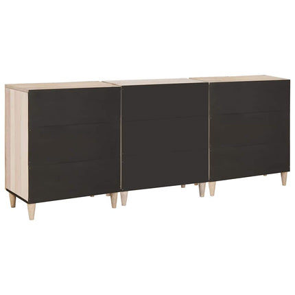 Sideboard 3 pcs Vit 180 x 33,5 x 75 cm massivt mangoträ