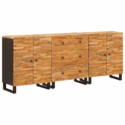 Sideboard 3 pcs Brun 60 x 33 x 75 cm Massivt mangoträ