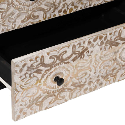 Sideboard 2 pcs Vit 60 x 33,5 x 75 cm Massivt mangoträ