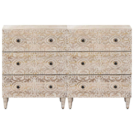 Sideboard 2 pcs Vit 60 x 33,5 x 75 cm Massivt mangoträ