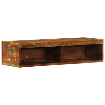 Väggmonterad TV-bänk 80x30x19 cm massivt återvunnet trä