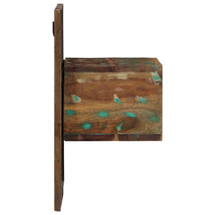 Sängbord flerfärgad 50x27x50 cm massivt återvunnet trä