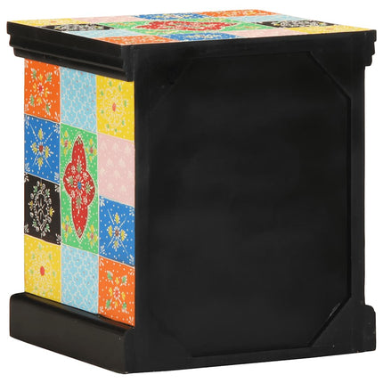 Sängbord flerfärgat 40x35x45 cm massivt trä mango