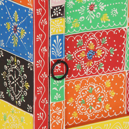 Sängbord flerfärgat 40x35x45 cm massivt trä mango