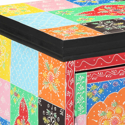 Konsolbord med hylla med dörr Flerfärgsdesign 50 x 30 x 70 cm