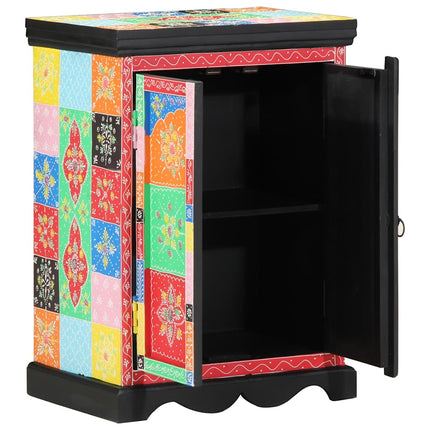 Konsolbord med hylla med dörr Flerfärgsdesign 50 x 30 x 70 cm