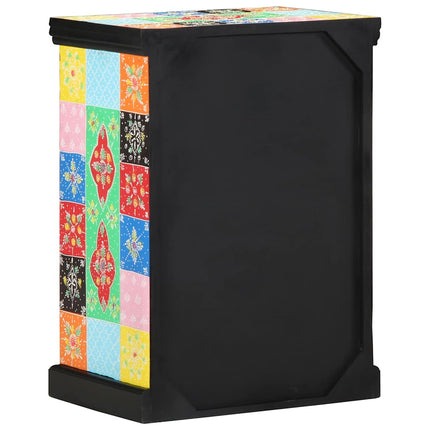 Konsolbord med hylla med dörr Flerfärgsdesign 50 x 30 x 70 cm