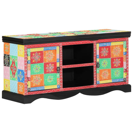 TV-skåp Flerfärgsdesign 100 x 35 x 50 cm Massivt mangoträ