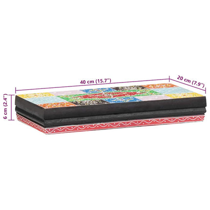 Vägg hyllor Flerfärgsdesign 40 x 20 x 6 cm Massivt mangoträ