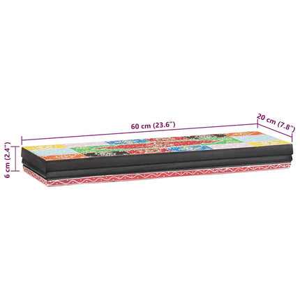 Vägg hyllor Flerfärgsdesign 60 x 20 x 6 cm Massivt mangoträ