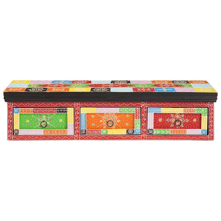 TV-skåp Flerfärgsdesign 100 x 30 x 24 cm Massivt Mangoträ