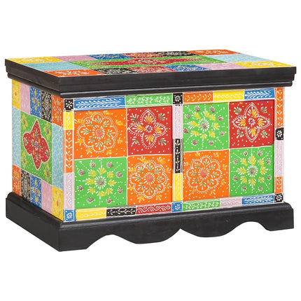 Förvaringslåda Flerfärgsdesign 60 x 40 x 40 cm Massivt Mangoträ