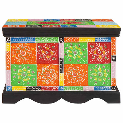 Förvaringslåda Flerfärgsdesign 60 x 40 x 40 cm Massivt Mangoträ