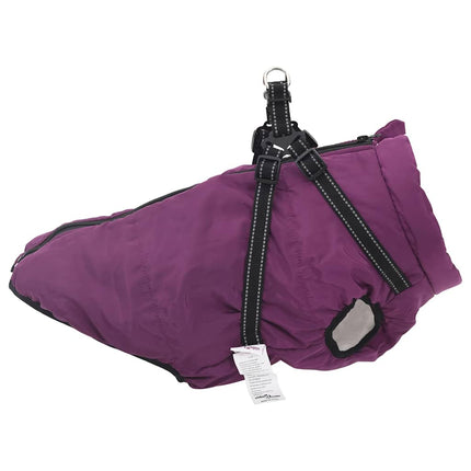 Hundtäcke med sele vattentät lila reflex L48