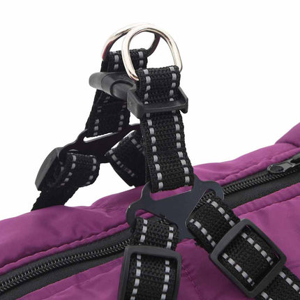 Hundtäcke med sele vattentät lila reflex L48