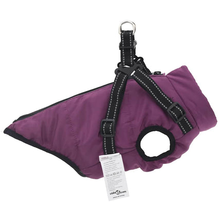 Hundtäcke med sele vattentät lila reflex L24