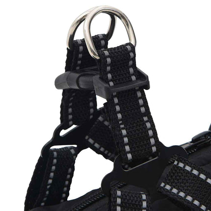 Hundtäcke med sele vattentät reflex svart L24