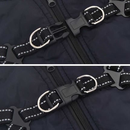 Hundtäcke med sele vattentät reflex marinblå L32