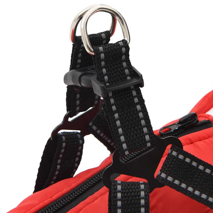 Hundtäcke med sele vattentät reflex röd L32