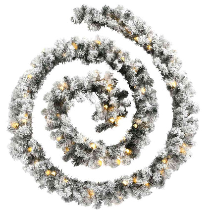 Julgirlang med LED-lampor grön 10 m PVC