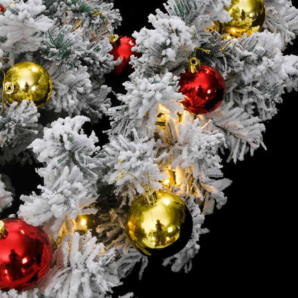 Julgirlang med julgranskulor och LED-lampor grön 10 m PVC
