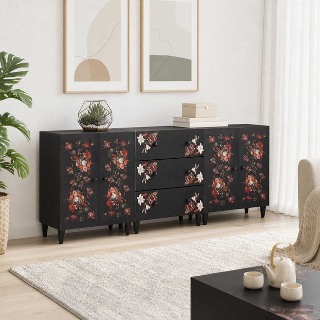 Förvaringsskåp 3 st 180 x 33 x 75 cm Massivt mangoträ
