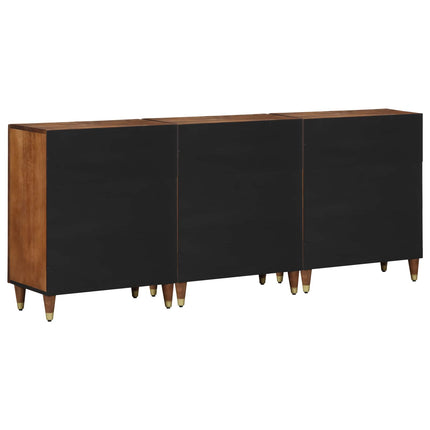Badrumsskåpsset 3 pcs Honungsbrun och Guld 180 x 33 x 75 cm