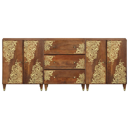 Badrumsskåpsset 3 pcs Honungsbrun och Guld 180 x 33 x 75 cm