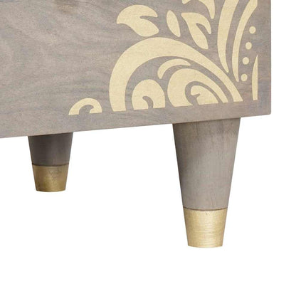 Badrumsskåpsset med låda 3 pcs Grå och Guld 180 x 33 x 75 cm