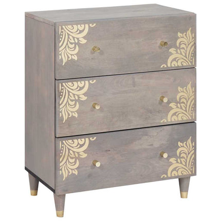 Badrumsskåpsset med låda 3 pcs Grå och Guld 180 x 33 x 75 cm