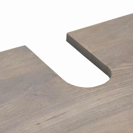 Badrumsskåpsset med låda med lagring 4 pcs Grå Massivt mangoträ