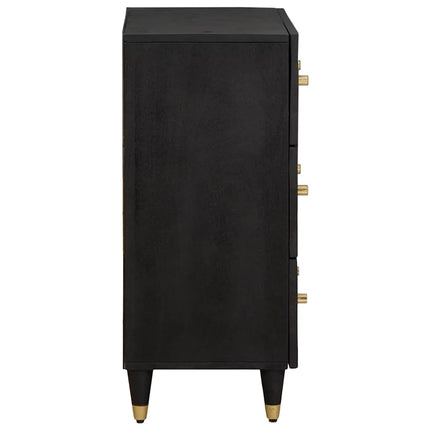 Sideboard 2 st 60 x 33 x 75 cm Massivt mangoträ Svart
