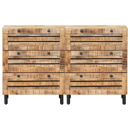 Förvaringsskåp 2 st 120 x 33 x 75 cm Massivt mangoträ
