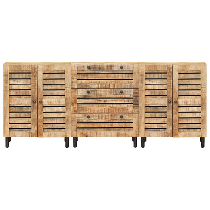 Förvaringsskåp 3 st 180 x 33 x 75 cm Massivt mangoträ Naturlig