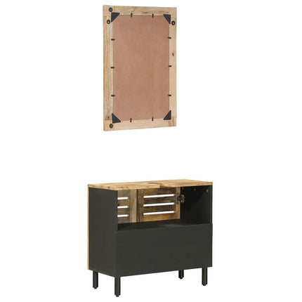 Badrumsskåpsset 2 st Naturlig 62 x 33 x 58 cm Massivt mangoträ