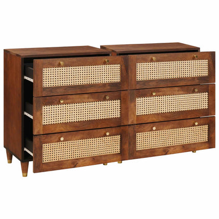 Skänksats 2 pcs Brun 60 x 33,5 x 75 cm Massivt mangoträ